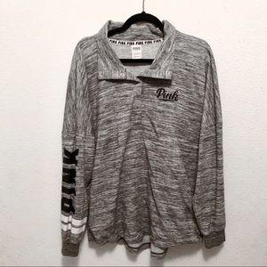 PINK quarter button sweater